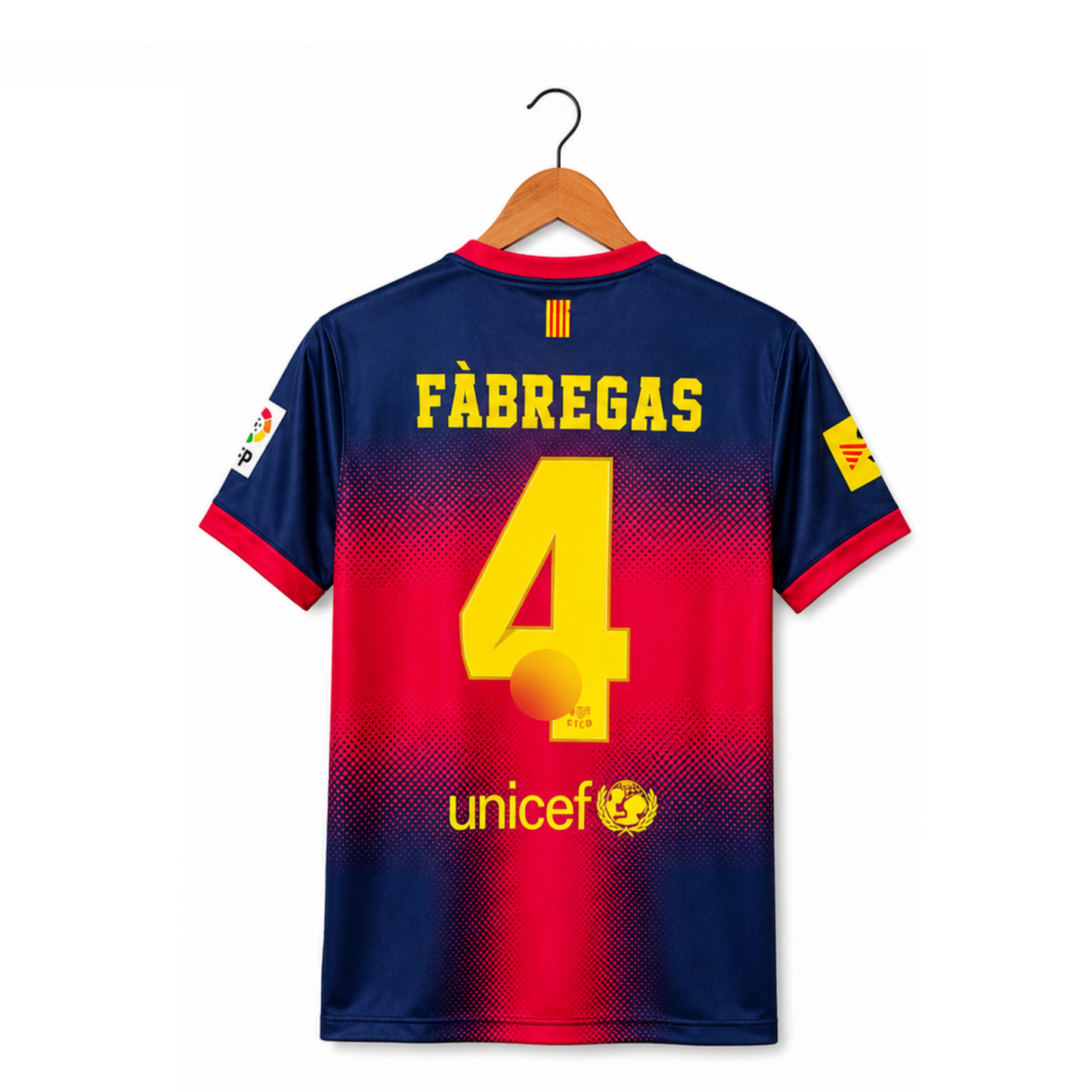 FC Barcelona 2012-13 Home Jersey 5 Sleeve Sublimation (Fabregas 4)