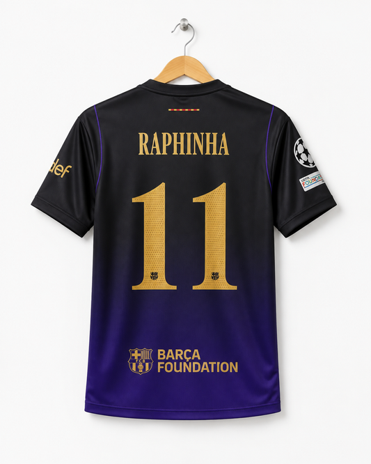 Raphinha Barca 2026-27 away Jersey Half Sleeve Sublimation -