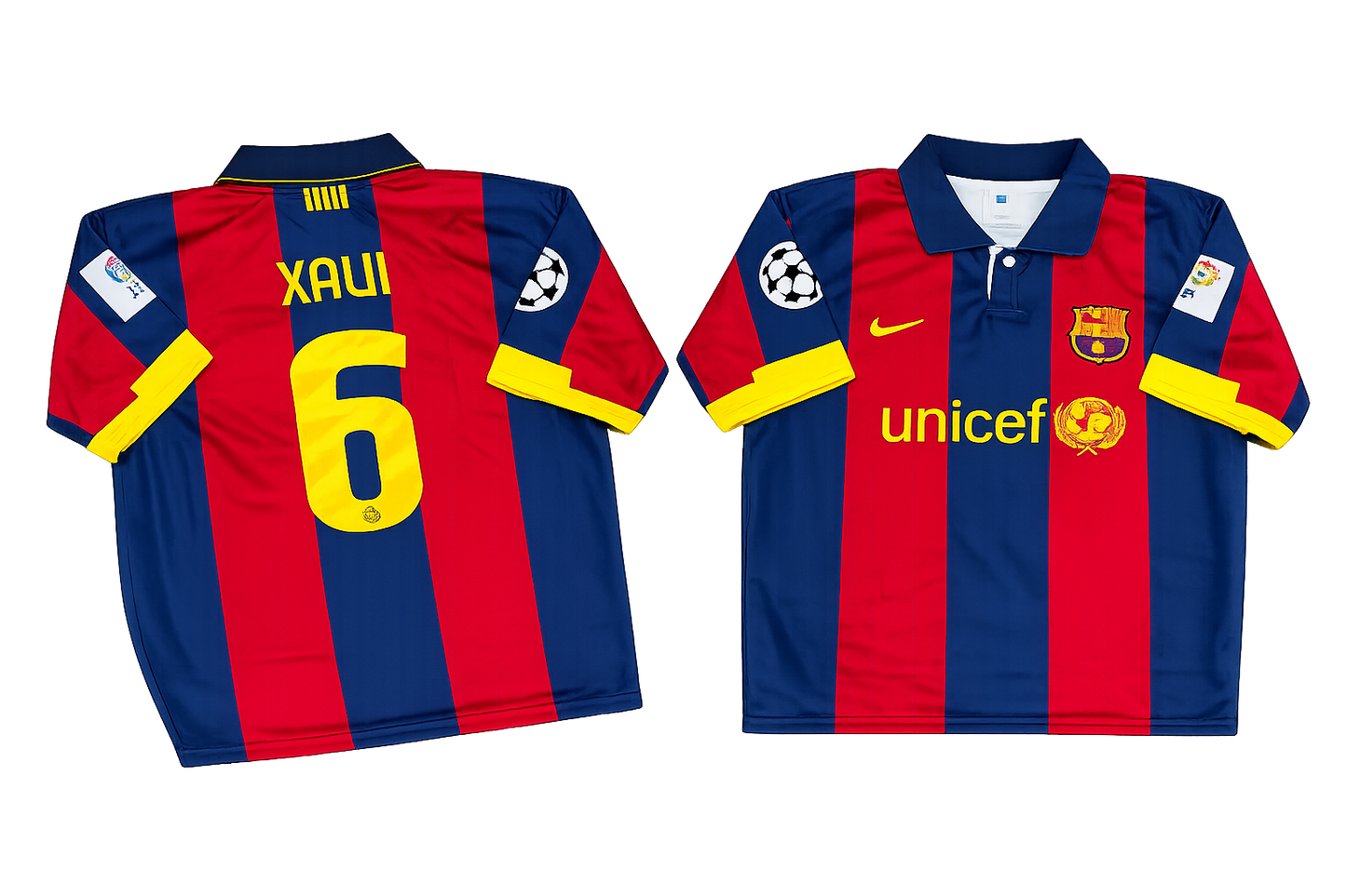 FC Barcelona 2008-09 Home Jersey 5 Sleeve Sublimation (Xavi 6)