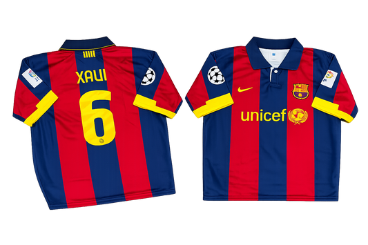 FC Barcelona 2008-09 Home Jersey 5 Sleeve Sublimation (Xavi 6)