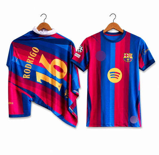 Fc barelona 2026-27 home Jersey Half Sleeve Sublimation -(Rodri)