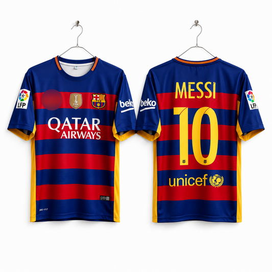 FC Barcelona 2013-14 Home Jersey 5 Sleeve Embroidery (Messi 10)