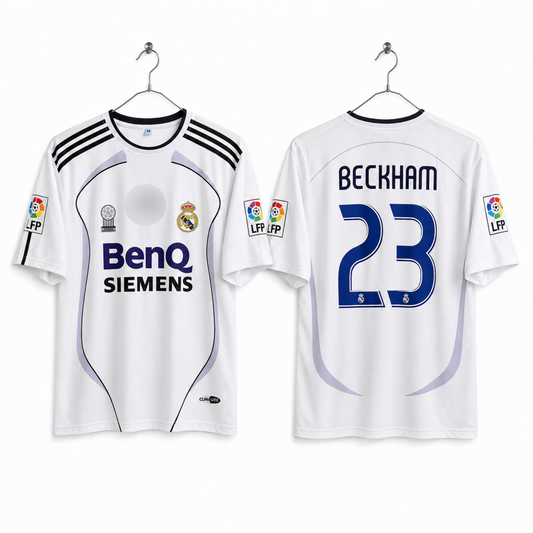 Real Madrid 2006-07 Home Jersey 5 Sleeve Embroidery (𝗕𝗲𝗰𝗸𝗵𝗮𝗺 𝟮𝟯)