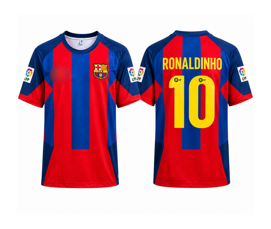 FC Barcelona 2004-05 Home Jersey 5 Sleeve Embroidery (𝗥𝗼𝗻𝗮𝗹𝗱𝗶𝗻𝗵𝗼 𝟭𝟬)