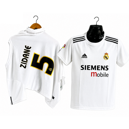 Ziadane real madrid retro jersey 5 sleeve embroidery